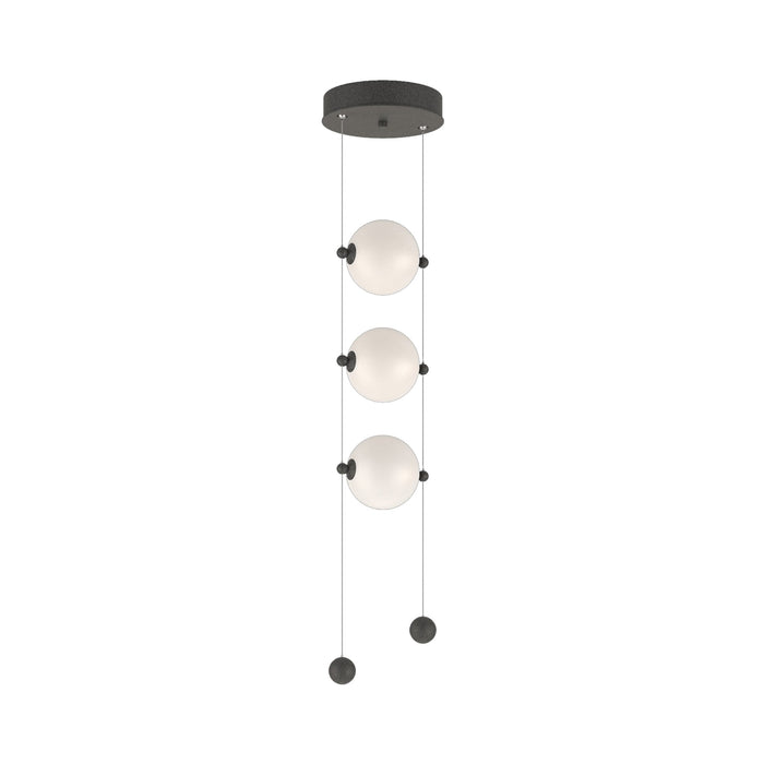 Abacus 3-Light LED Pendant Light in Natural Iron (Opal Glass).