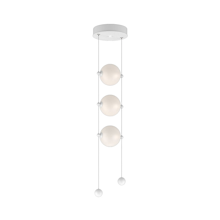 Abacus 3-Light LED Pendant Light in White (Opal Glass).
