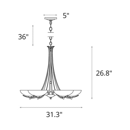 Aegis Chandelier - line drawing.