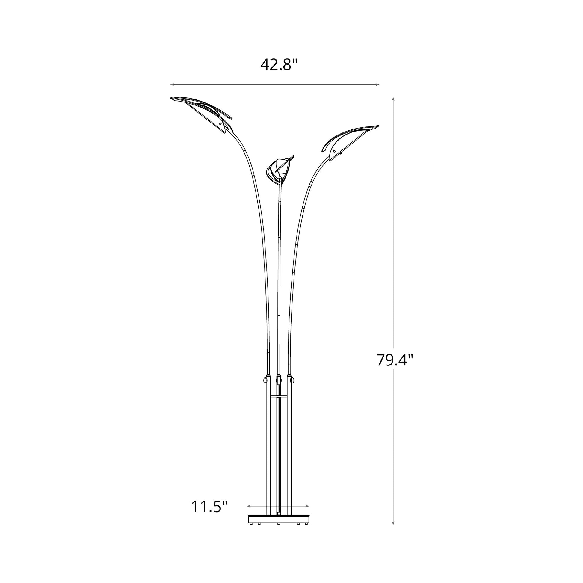 Aerial Torchiere Floor Lamp - line drawing.