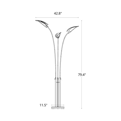 Aerial Torchiere Floor Lamp - line drawing.