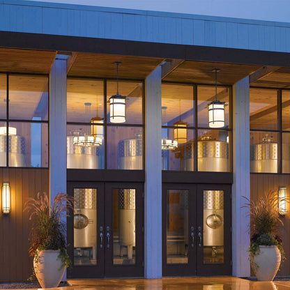 After Hours Outdoor Wall Light in porch.