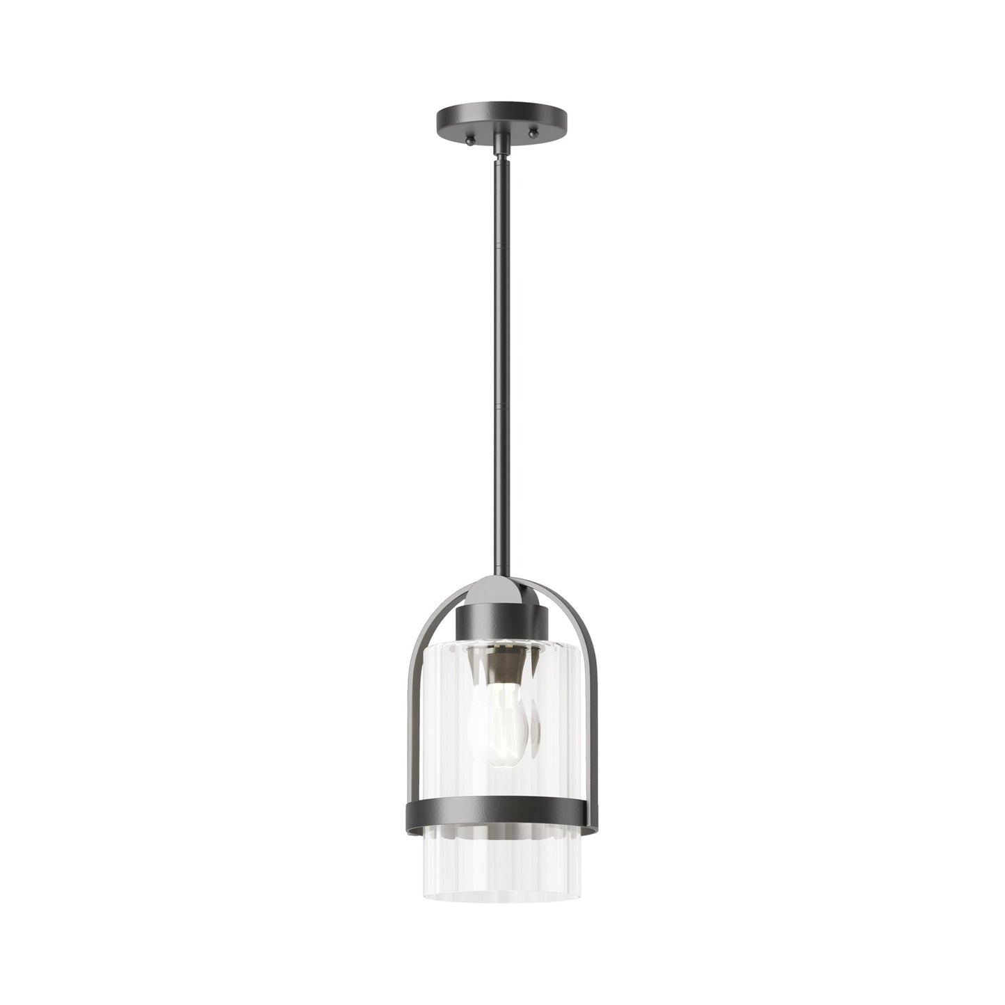 Alcove Outdoor Pendant Light in Coastal Black (Clear Glass).