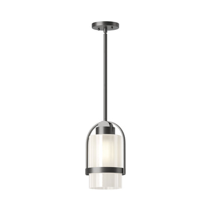 Alcove Outdoor Pendant Light in Coastal Black (Frosted Glass).