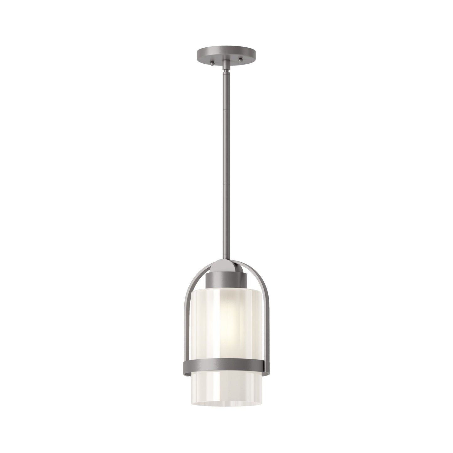 Alcove Outdoor Pendant Light in Coastal Burnished Steel (Frosted Glass).