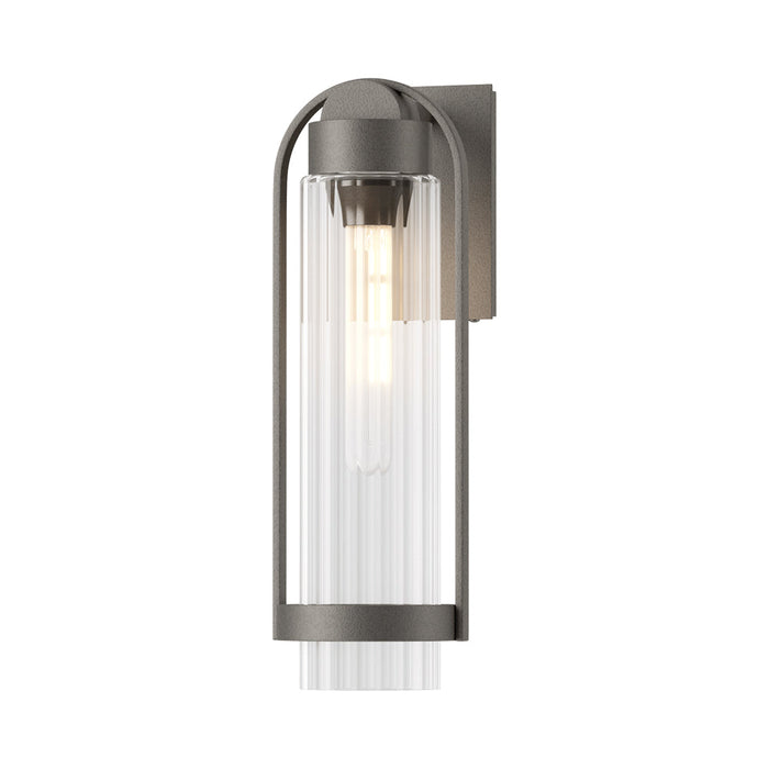 Alcove Outdoor Wall Light in Natural Iron/Clear Glass (Medium).