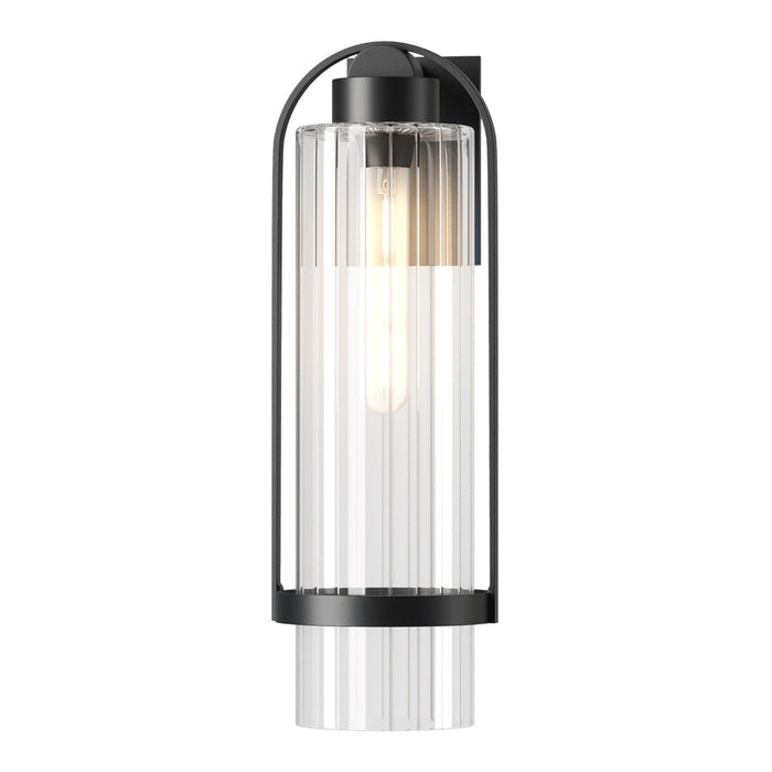 Alcove Outdoor Wall Light in Coastal Black/Clear Glass (Large).