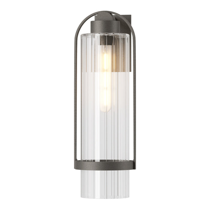 Alcove Outdoor Wall Light in Natural Iron/Clear Glass (Large).