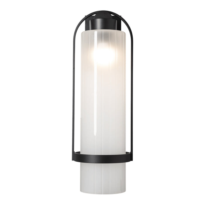 Alcove Outdoor Wall Light in Coastal Black/Frosted Glass (Large).