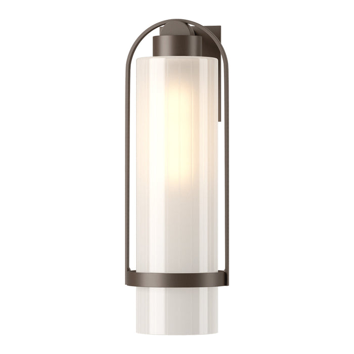 Alcove Outdoor Wall Light in Coastal Bronze/Frosted Glass (Large).