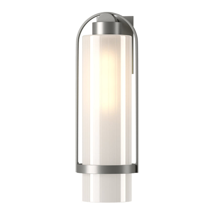 Alcove Outdoor Wall Light in Coastal Burnished Steel/Frosted Glass (Large).