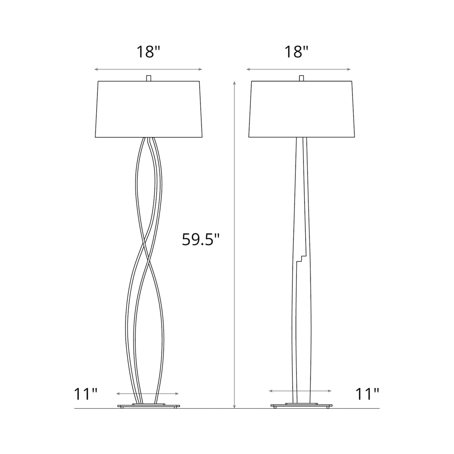 Almost Infinity Floor Lamp - line drawing.
