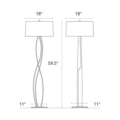 Almost Infinity Floor Lamp - line drawing.