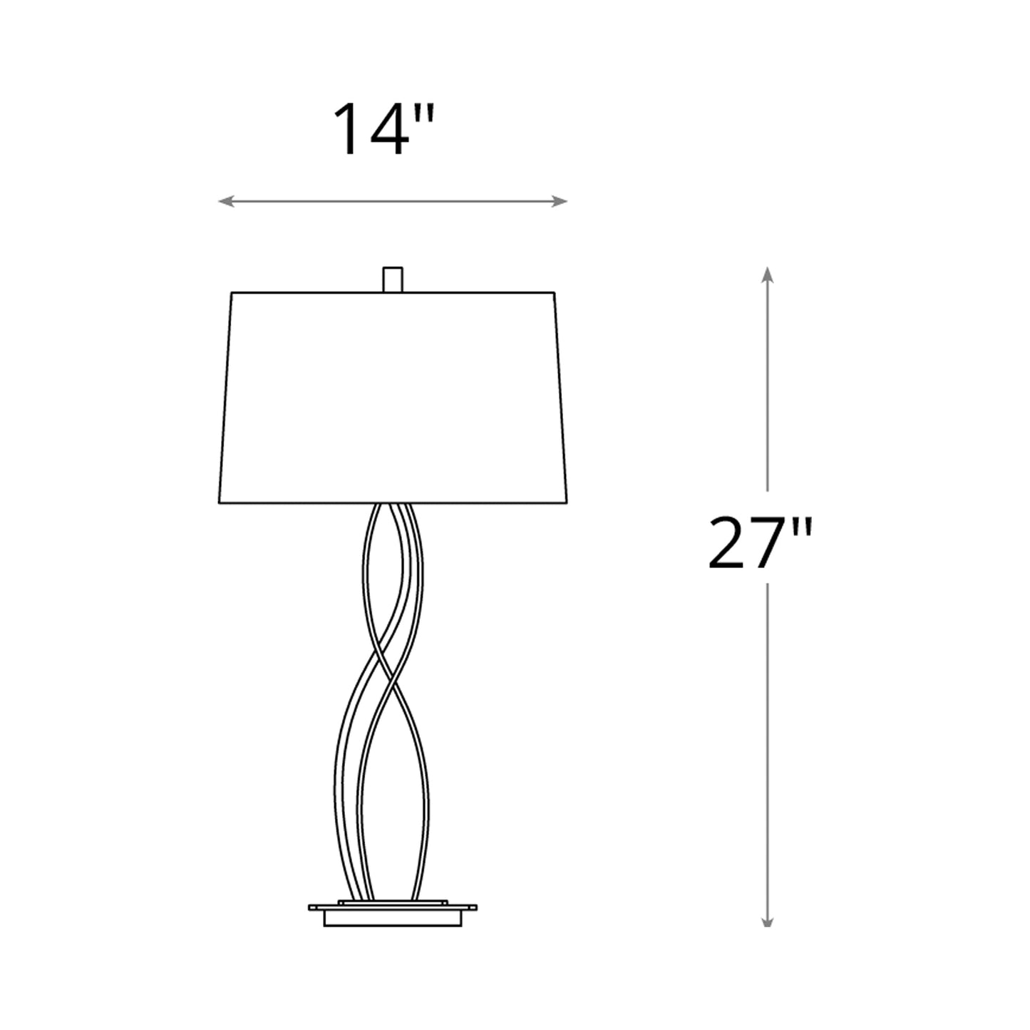 Almost Infinity Table Lamp - line drawing.