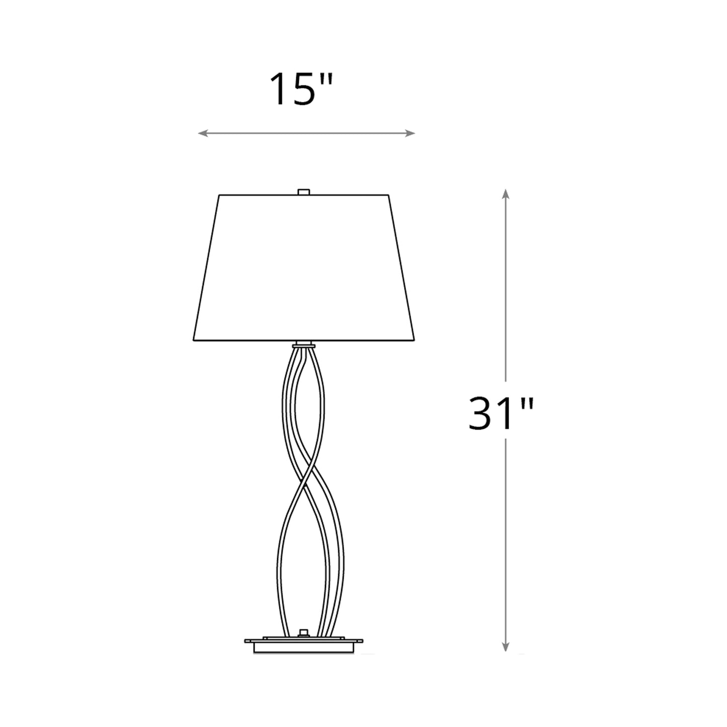 Almost Infinity Table Lamp - line drawing.