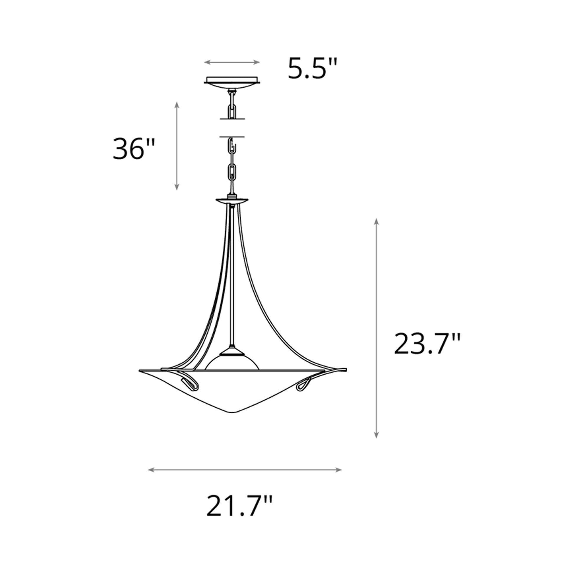 Antasia Pendant Light - line drawing.