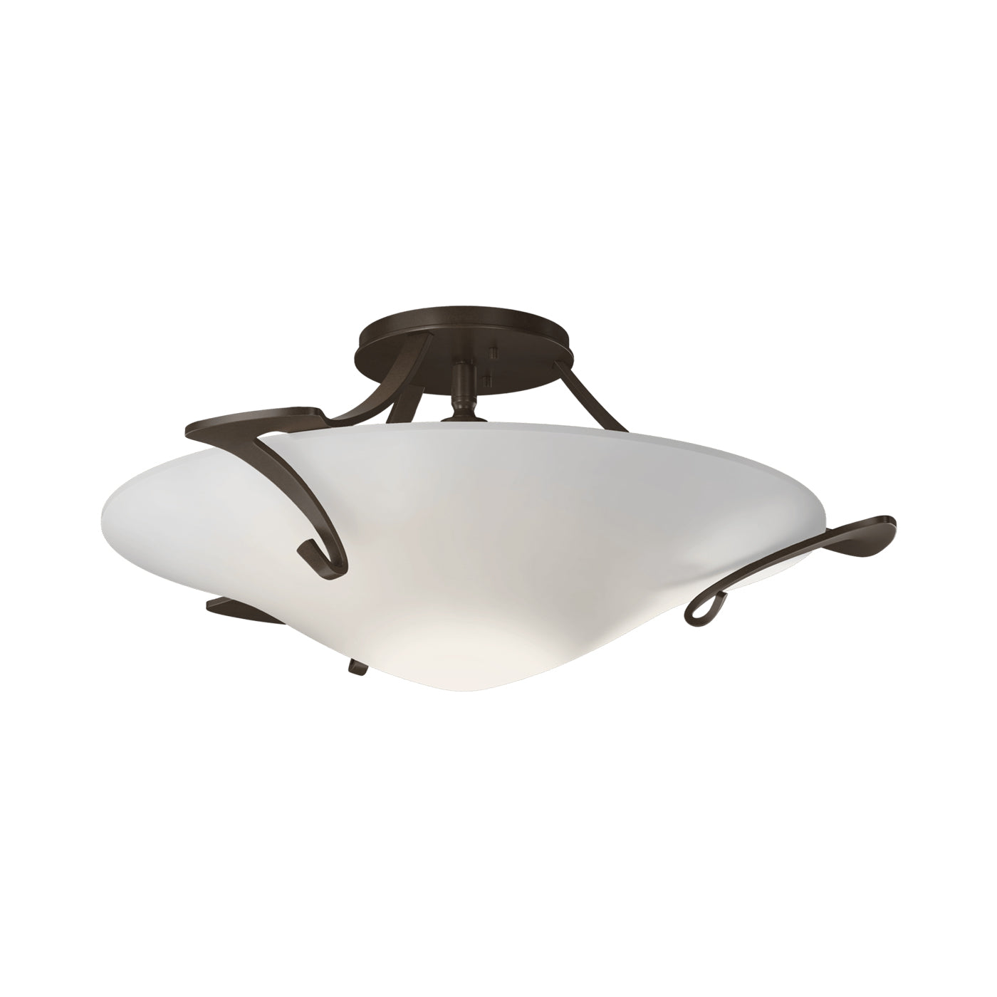 Antasia Semi Flush Mount Ceiling Light in Bronze (Opal Glass).