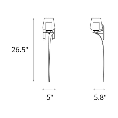 Antasia Wall Light - line drawing.
