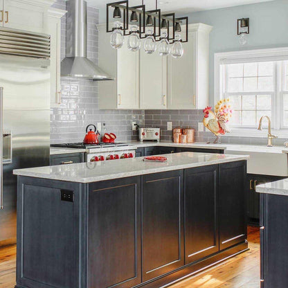 Apothecary Linear Pendant Light in kitchen.