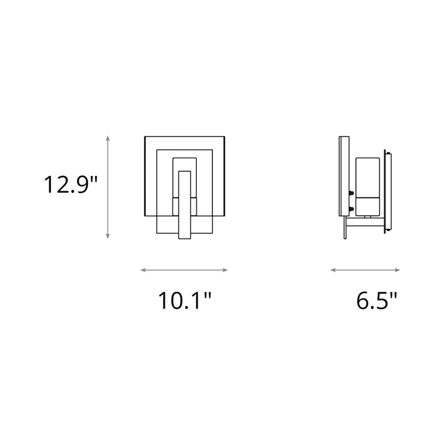 Arc Single Outdoor Wall Light - line drawing.