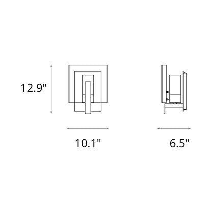 Arc Single Outdoor Wall Light - line drawing.