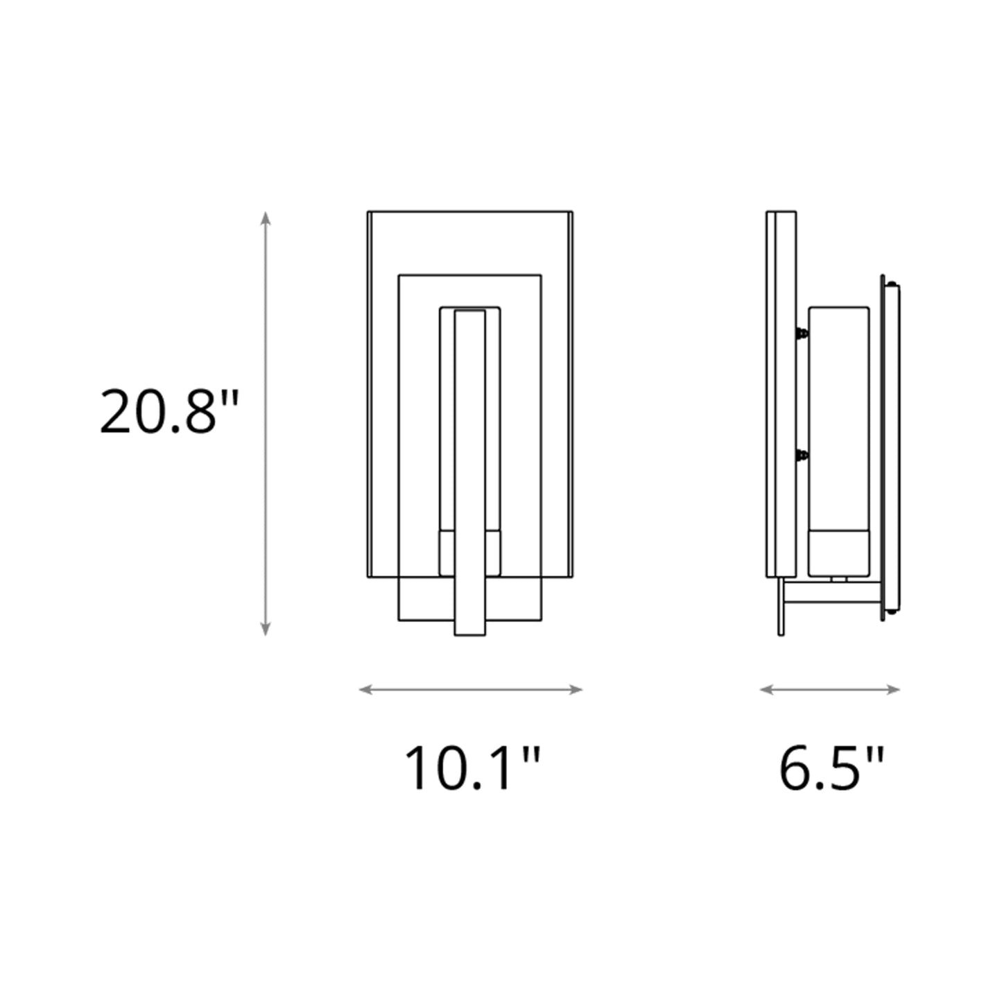 Arc Single Outdoor Wall Light - line drawing.