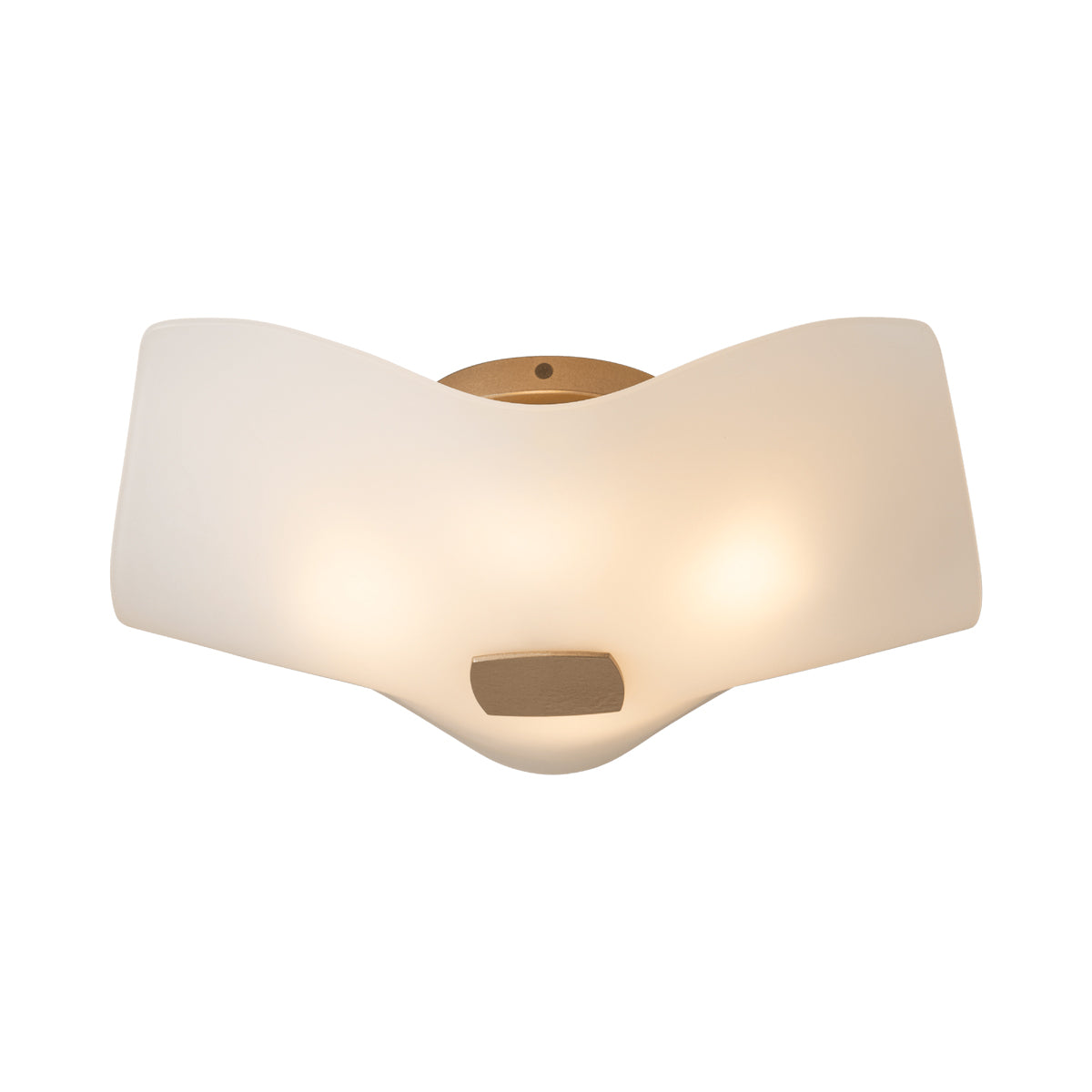 Astra Semi Flush Mount Ceiling Light in Soft Gold.