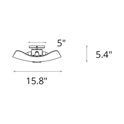 Astra Semi Flush Mount Ceiling Light - line drawing.