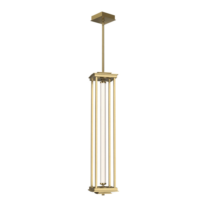 Athena LED Pendant Light in Modern Brass (35.6-Inch).