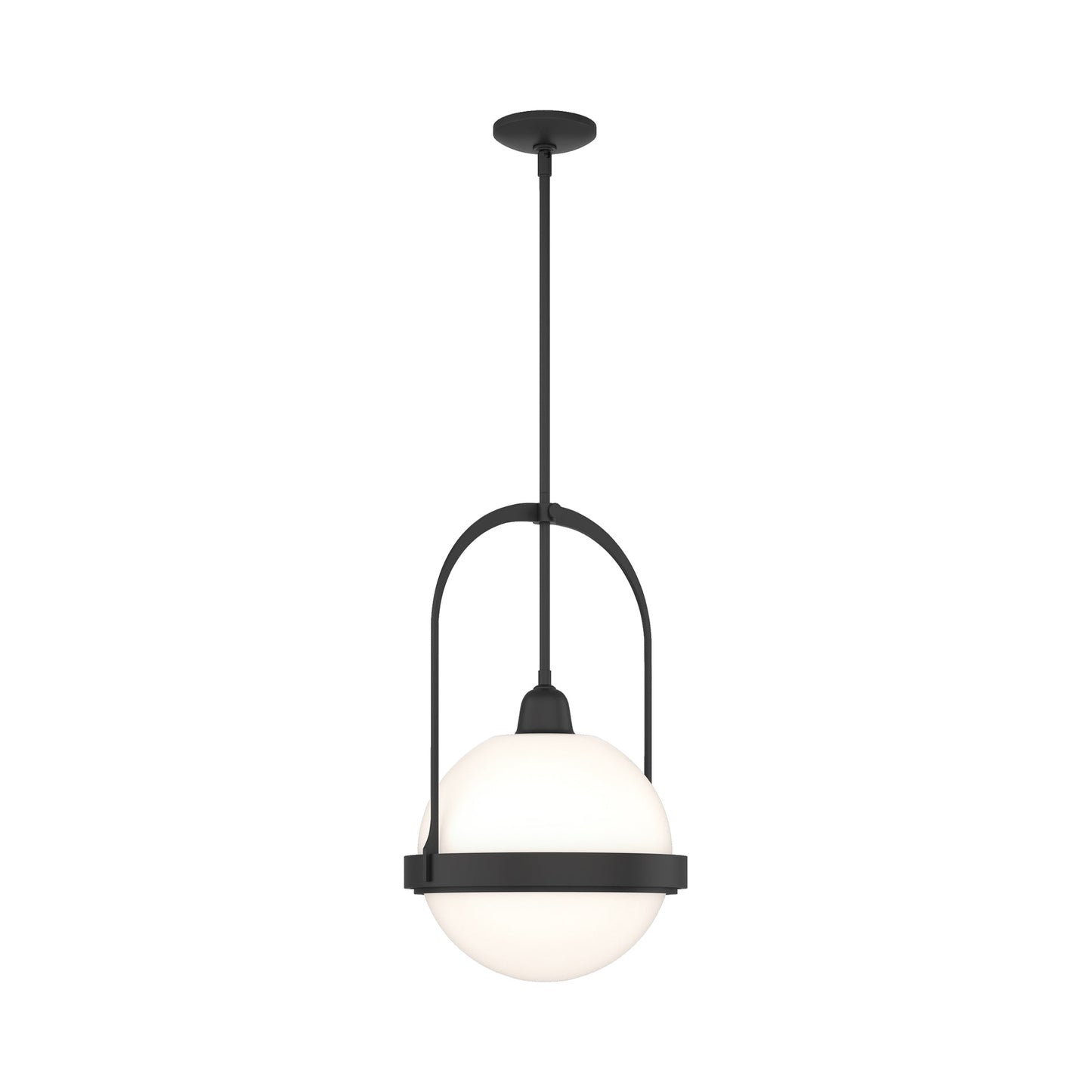 Apparatus Pendant Light in Black (Opal Glass).