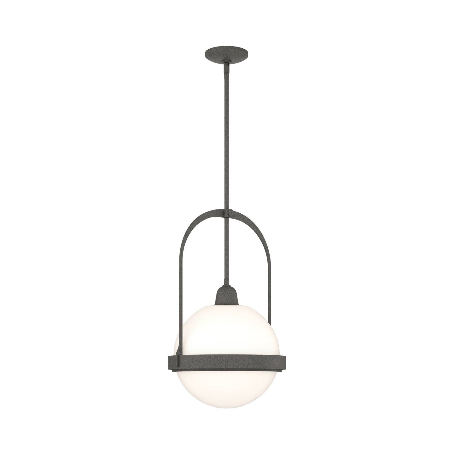 Apparatus Pendant Light in Natural Iron (Opal Glass).