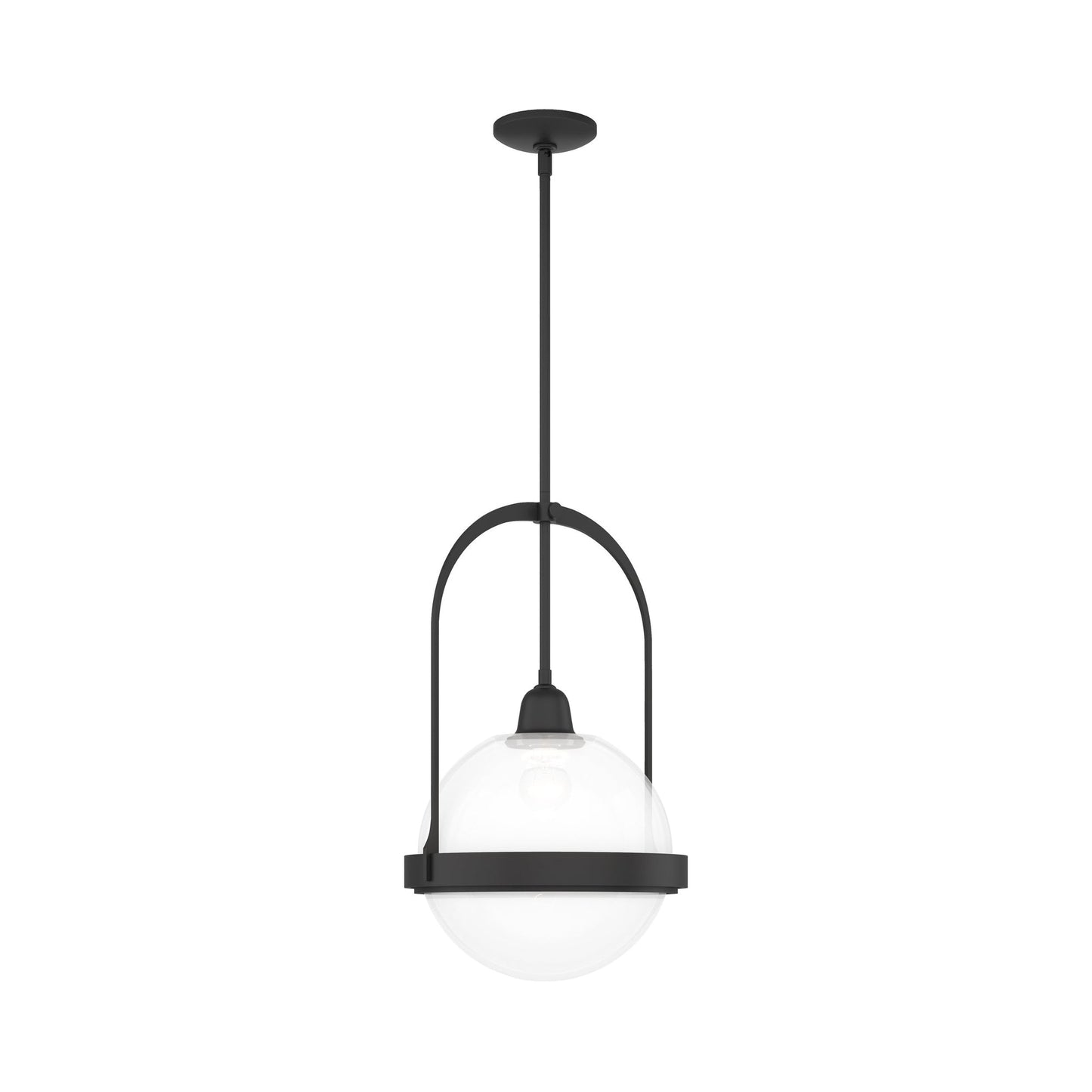 Apparatus Pendant Light in Black (Opaline Glass).