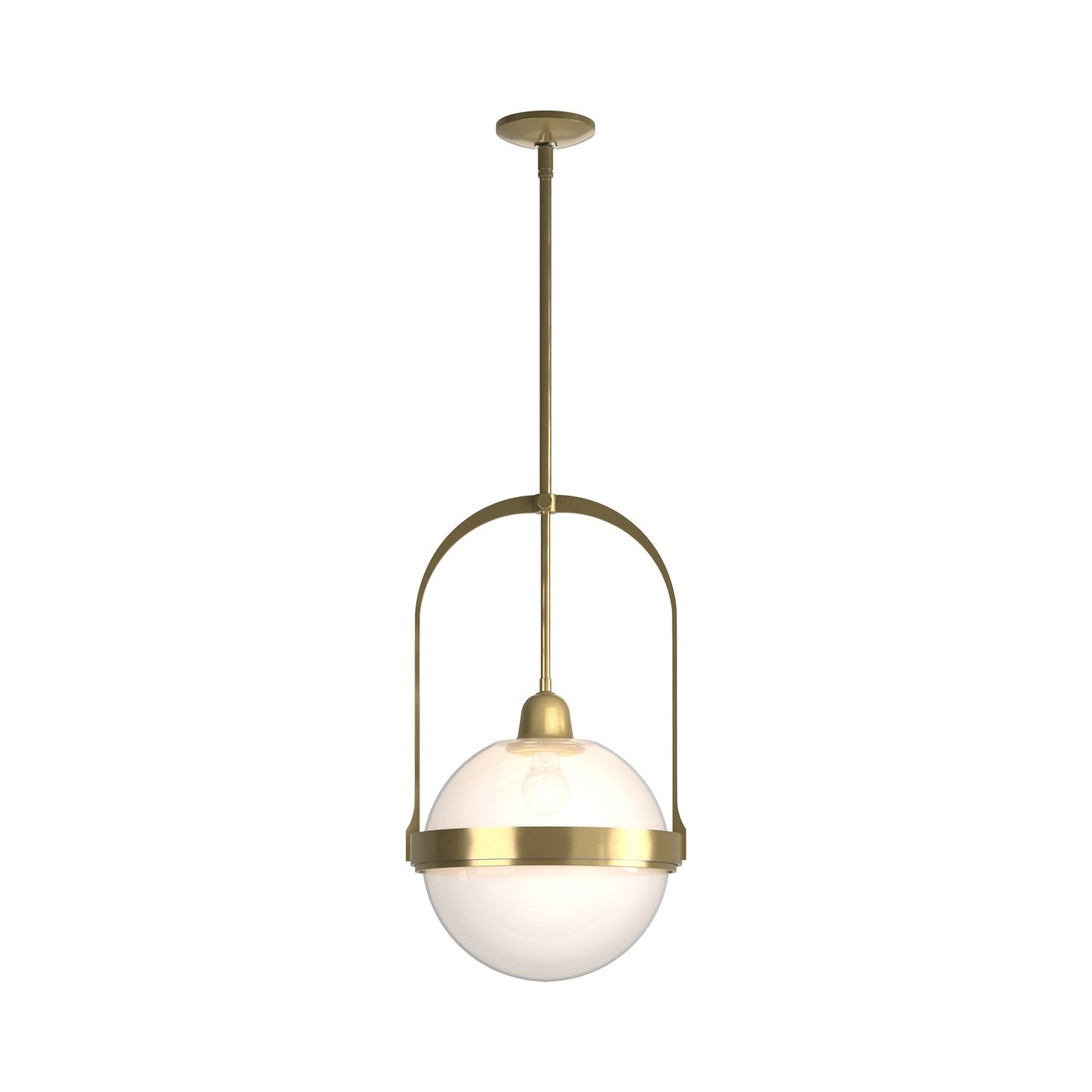 Apparatus Pendant Light in Modern Brass (Opaline Glass).