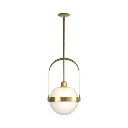 Apparatus Pendant Light in Modern Brass (Opaline Glass).