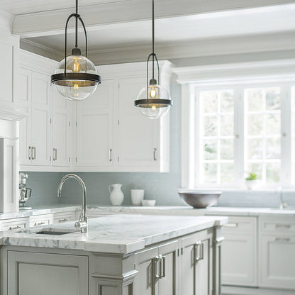 Atlas Globe Pendant Light in kitchen.