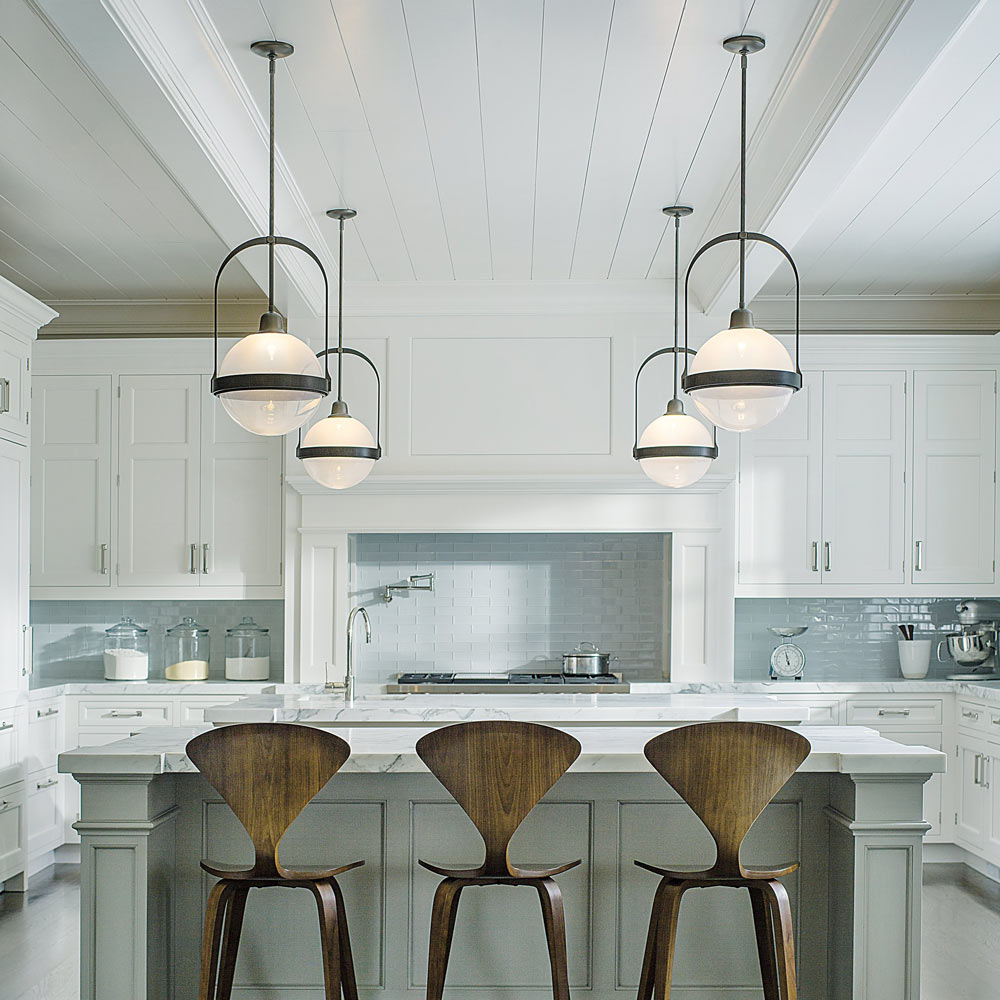 Atlas Globe Pendant Light in kitchen.