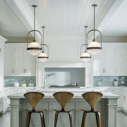 Atlas Globe Pendant Light in kitchen.