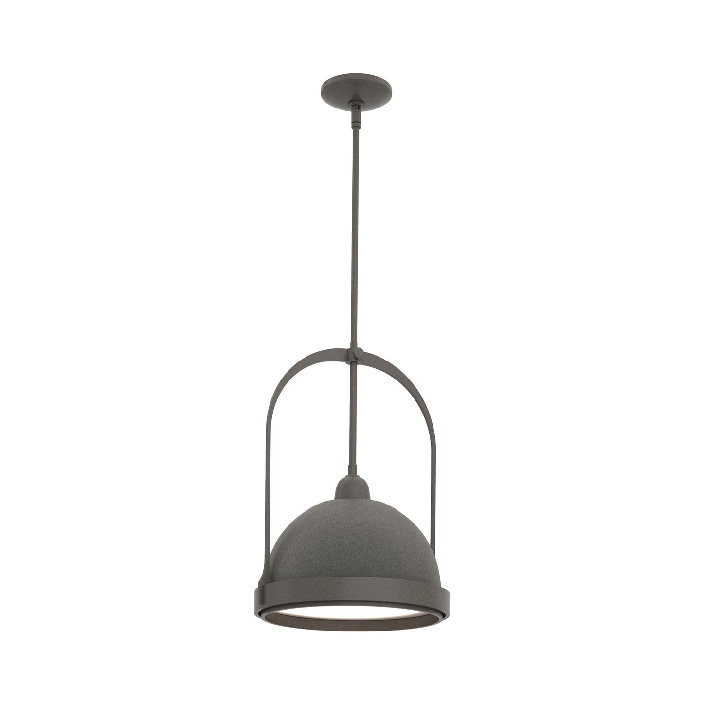 Atlas Pendant Light in Dark Smoke/Natural Iron.