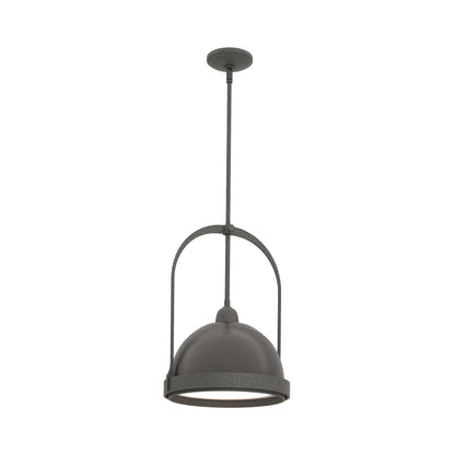 Atlas Pendant Light in Natural Iron/Oil Rubbed Bronze.