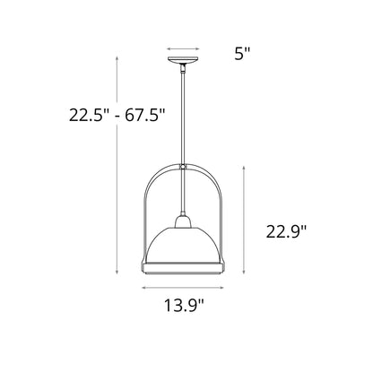 Atlas Pendant Light - line drawing.