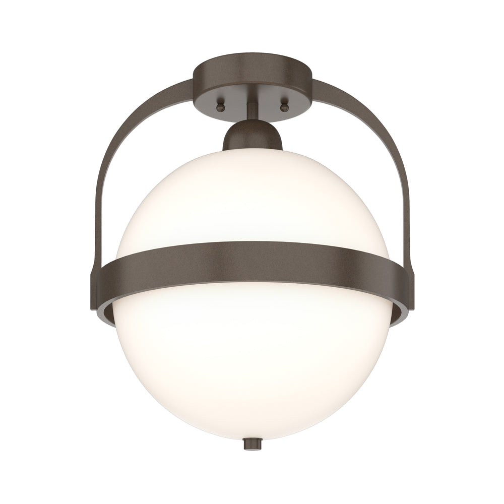 Atlas Semi Flush Mount Ceiling Light in Bronze.