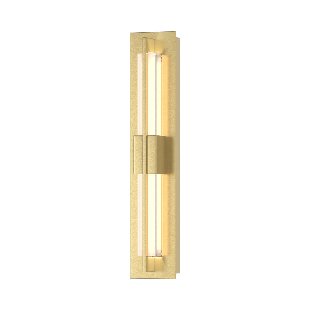 Axis Double LED Wall Light in Modern Brass.