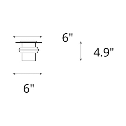 Axis LED Flush Mount Ceiling Light - line drawing.