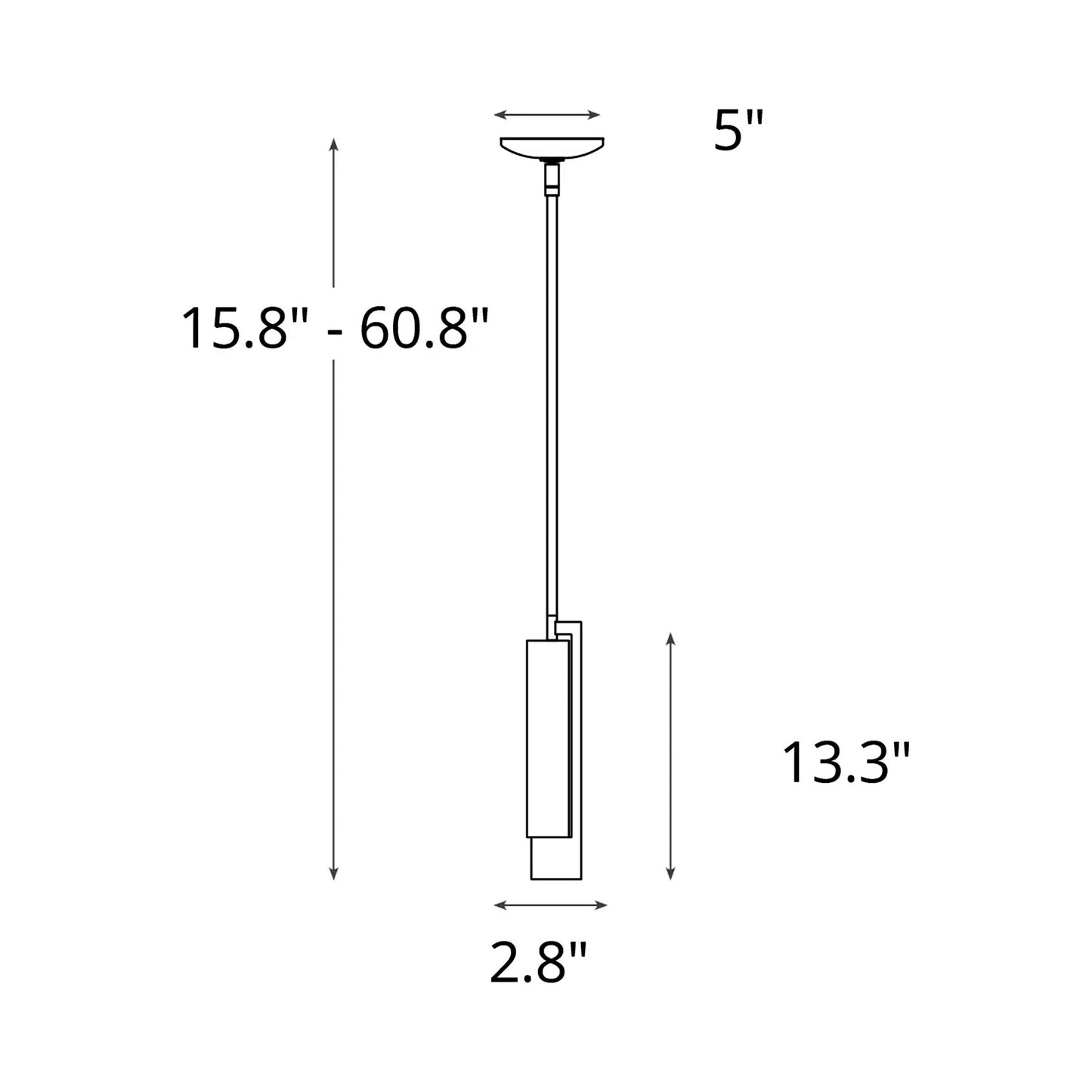 Axis Mini Pendant Light - line drawing.