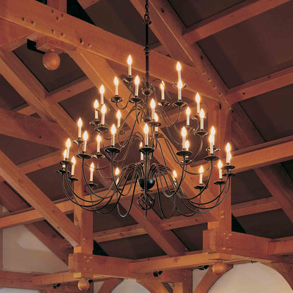 Ball Basket Chandelier in living room.