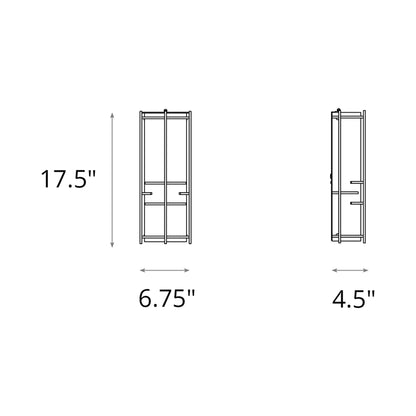 Banded Extended Wall Light - line drawing.