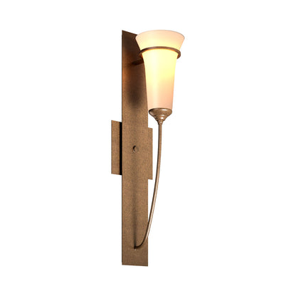 Banded Torch Wall Light in Bronze.