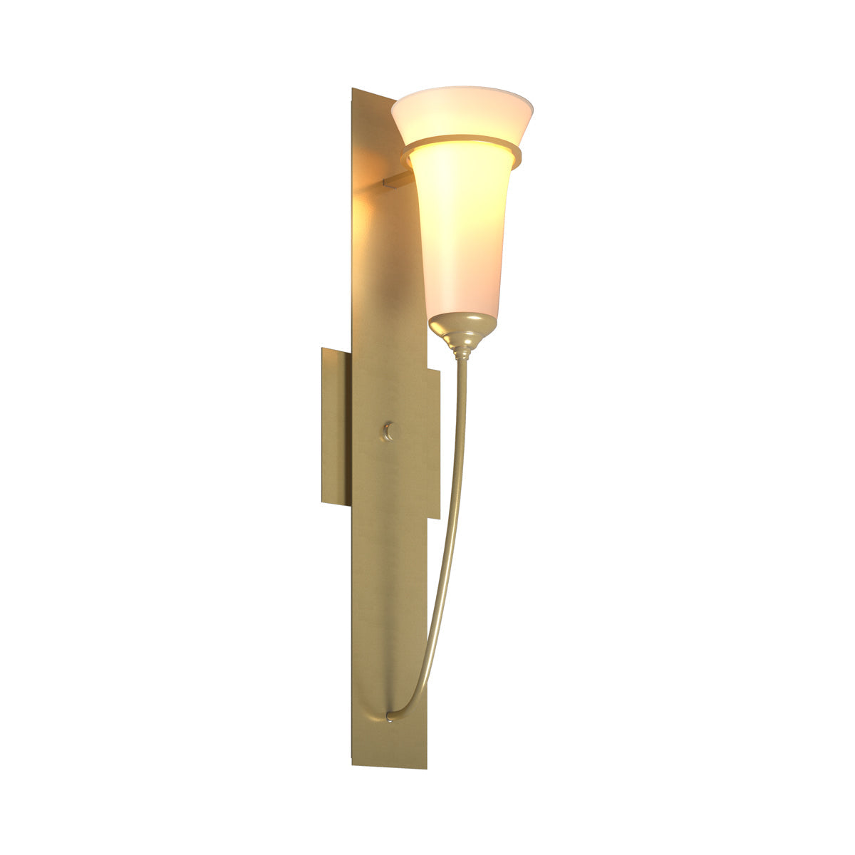 Banded Torch Wall Light in Modern Brass.