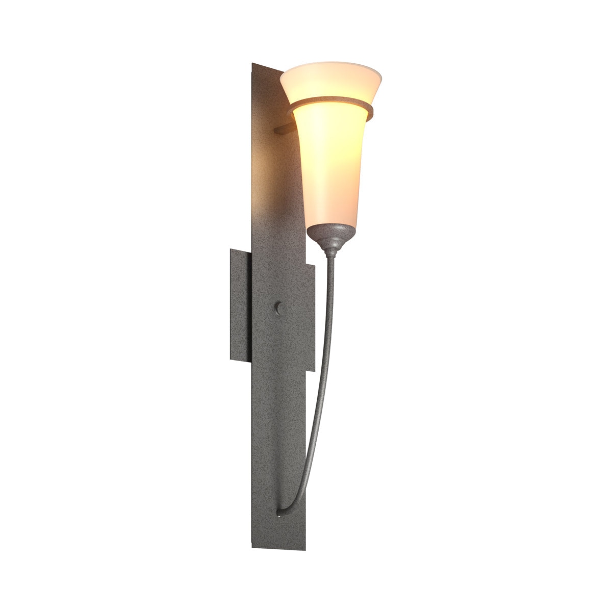 Banded Torch Wall Light in Natural Iron.