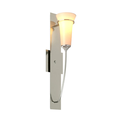 Banded Torch Wall Light in Sterling.